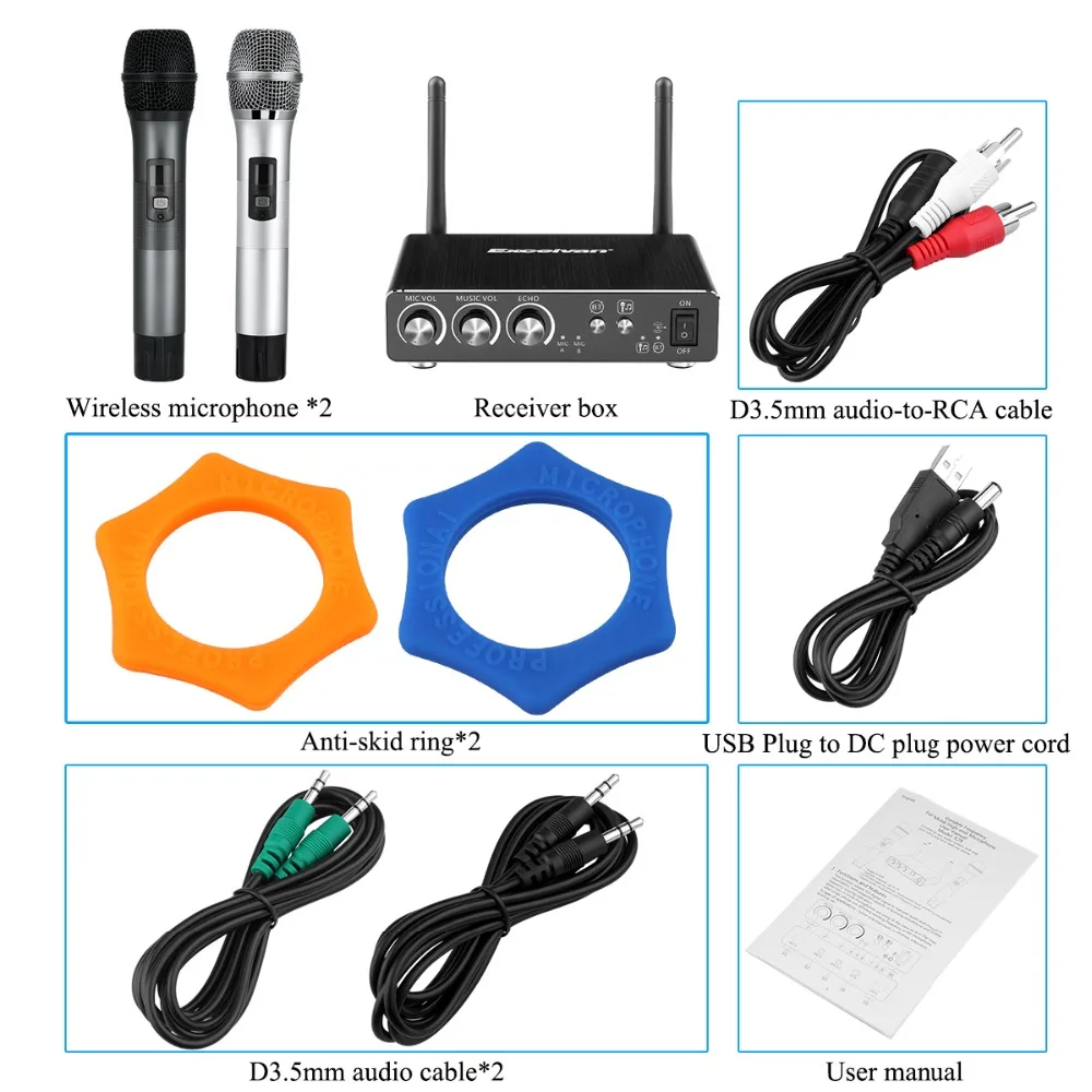 Prix pour Excelvan K28 Microphone Sans Fil Karaoké Microphone Double Mini Portable Sans Fil Bluetooth Microphone Pour PC Haut-Parleur Extérieur KTV Prix pour Excelvan K28 Microphone Sans Fil Karaoké Microphone Double Mini Portable Sans Fil Bluetooth Microphone Pour PC Haut-Parleur Extérieur KTV