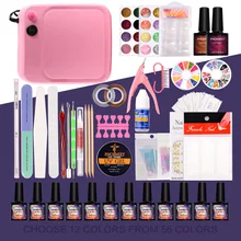 Набор для ногтей 36 Вт УФ-лампа Сушилка для ногтей с 12 шт Гель-лак для ногтей Замачивание от Lacqure маникюрные инструменты Гель-лак для ногтей Набор для маникюрных комплектов