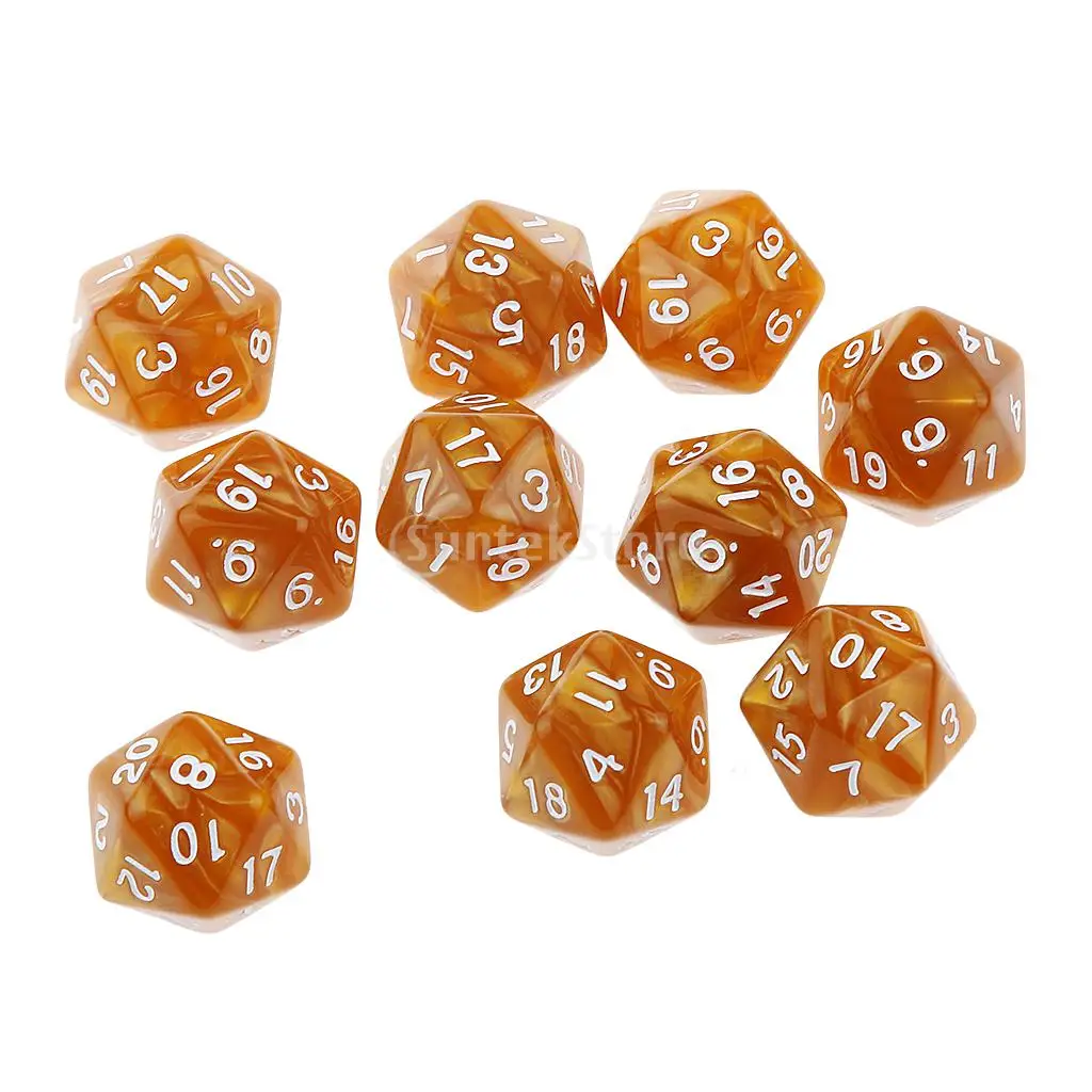 10 шт. 20 кубика D20 играть D & ролевые TRPG DND вечерние настольные игры в кости|dice d20|game