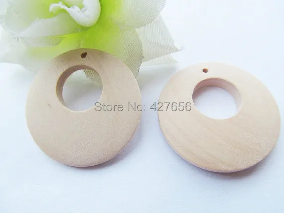 

20pcs 29.80mm unfinished roundure ring big hole natural wood earring / pendant charm W0012
