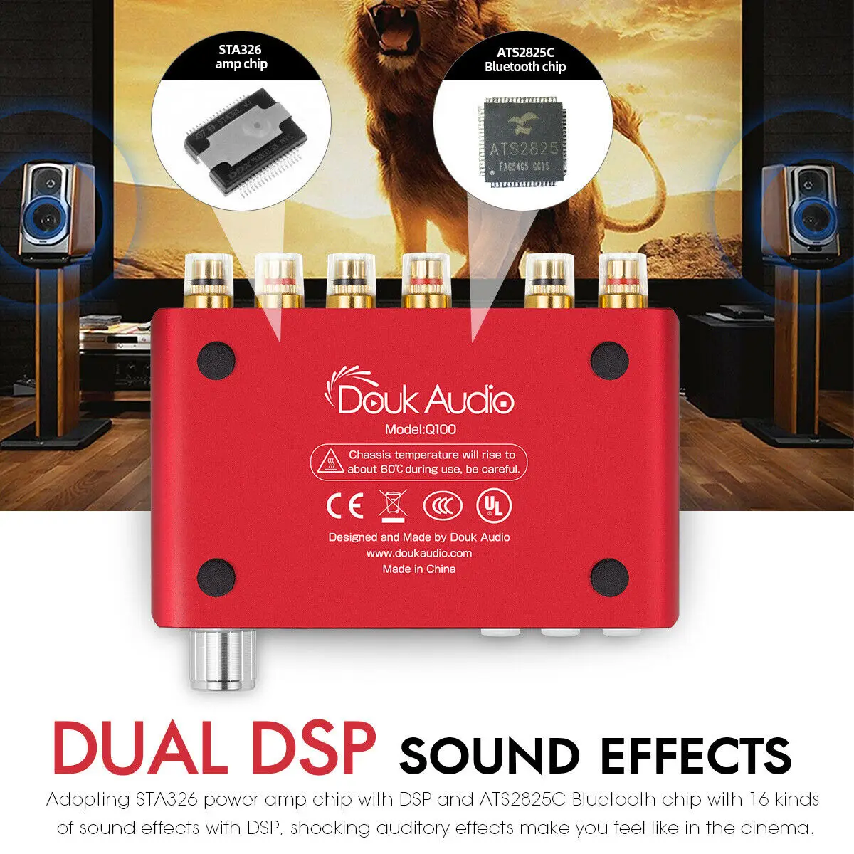 Nobsound Mini HiFi 2.1Channel Subwoofer Bluetooth 5.0 DSP Digital Power Amplifier Stereo Bass Amp With 24V/3A Power Supply voice amplifier