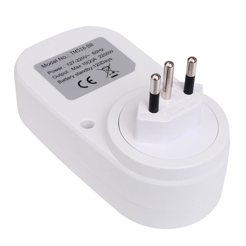 Brazil BR Plug Outlet 7 Day Weekly Programmable Digital Plug Timer Switch Time Relay Wall Clock Power Socket AC 110V 120V 220V 6