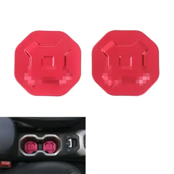

For Jeep Renegade 2015-2016 2pcs Aluminium Water Cup Mat Fashionable Style Cup Pad Drink Coasters Stickers 4 Color Car Styling