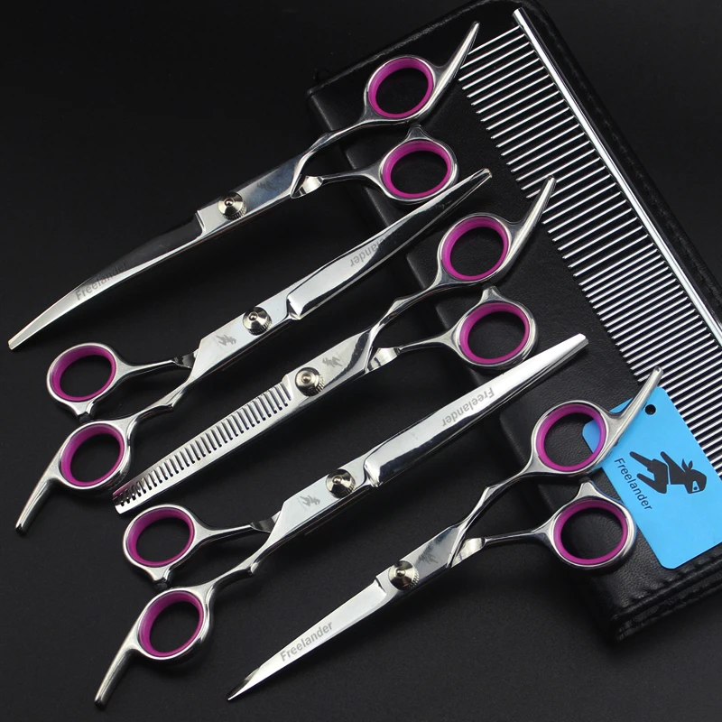 Tanie 7.0 calowy zestaw nożyczek do strzyżenia zwierząt domowych proste cięcie zębów cięcie nożyczek do kości ryb