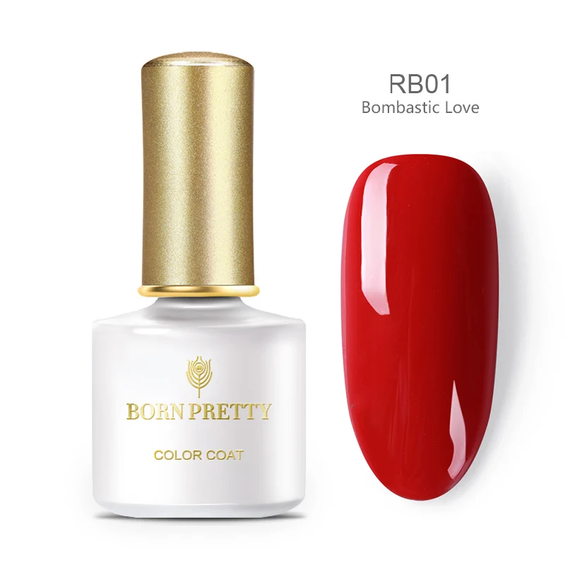 Гель-лак для ногтей серии BORN PRETTY красного и фиолетового цвета, 6 мл, чистый цвет для ногтей, замачиваемый УФ-светодиодный гель, маникюрный лак для дизайна ногтей - Цвет: BP-RB01