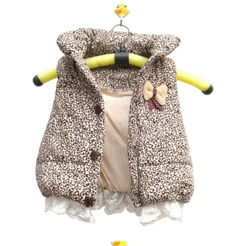 Лидер продаж, новая детская одежда осенне-зимний теплый жилет с леопардовым принтом для малышей стеганая куртка детский жилет для девочек, теплое пальто