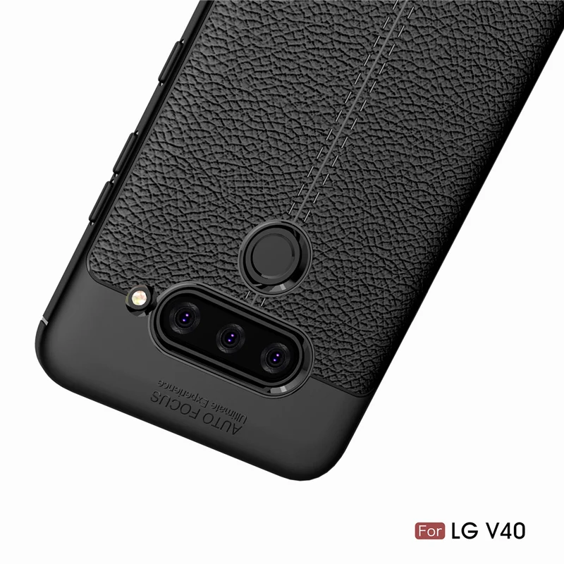 For Capa LG V40 Thinq Case Silicone Litchi PU Leather (12)