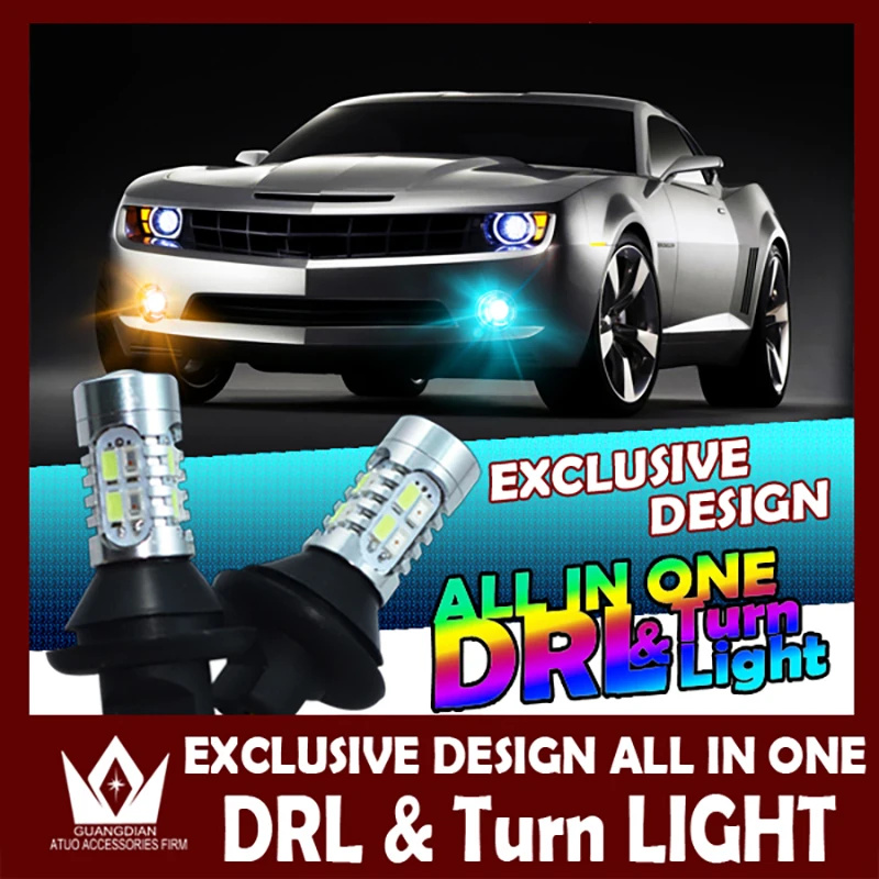 

GuangDian auto led light daytime running lights with turn signals light car lamp DRL 1156 BAU15S PY21W For VW Volkswagen Golf 4