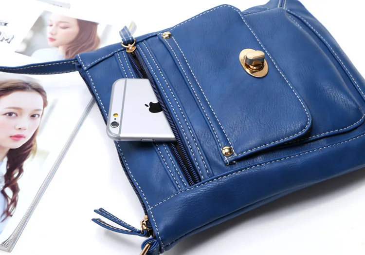 MJ Leather Messenger Bag Casual Women's Over-the-Shoulder Bags Brand Design Small PU Female Bags Crossbody Bucket Bag for Girls (35)