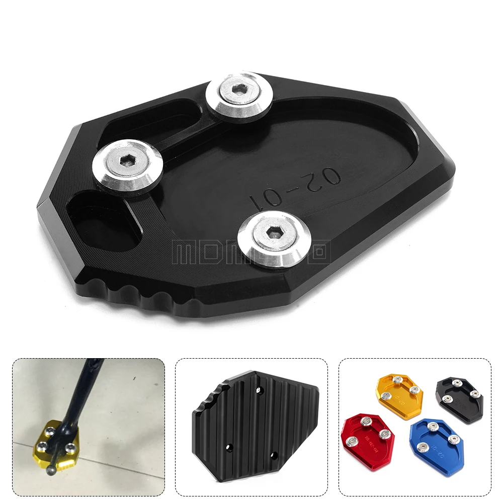 black Motor Motorcycle Plastic Kickstand Side Kick Pad Plate Base For