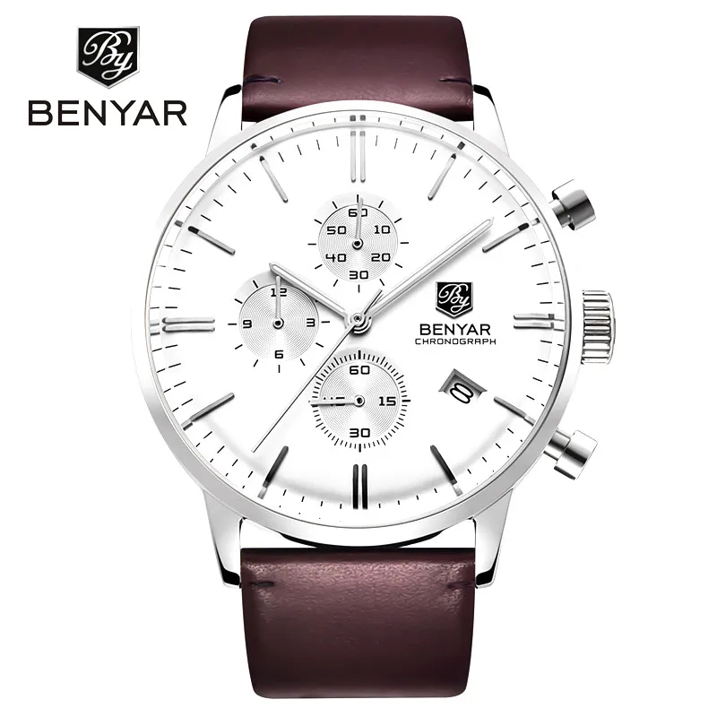 Relogio Masculino Benyar Quartz Watch Men 2017 Top Brand Luxury Leather Mens Watches Fashion Casual Sport Clock Men Wristwatches Relogio Masculino Benyar Quartz Watch Men 2017 Top Brand Luxury Leather Mens Watches Fashion Casual Sport Clock Men Wristwatches