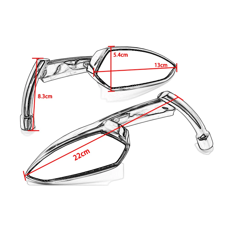 Nuoxintr Motorcycle Mirrors For Yamaha Vstar 950 1100 1300 Classic Honda CBR Kawasaki Shaft Voyager Harley Sportster 1200