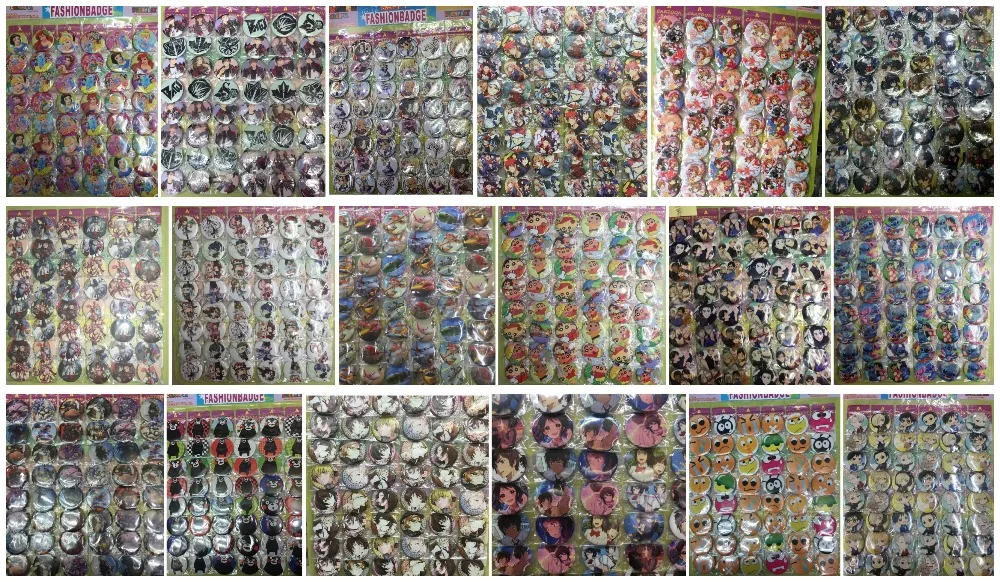 

New 48pcs/set Cartoon anime children lovely mix Round Brooch Button Pin 4.5 cm DIY kids party Gift hz48-012