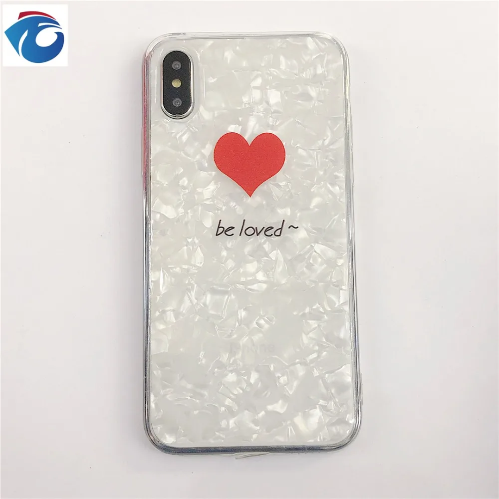 HUANQING  Fashion Lovely kindheart Cell phone case For iPhone 6 6s 7 8 Plus X XR XS Max Glitter shell Soft Phone Case 5