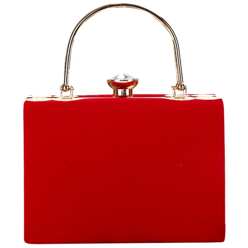 

Velvet Evening Bag Hardware Style Handbag Shoulder Messenger Bag Simple Mobile Phone Bag