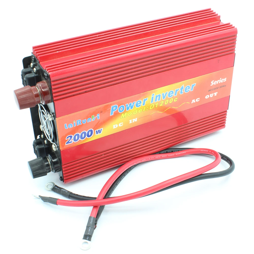 Car Inverter 2000W DC 12V24V to AC 220V Power Inverter Adapter Vehicle