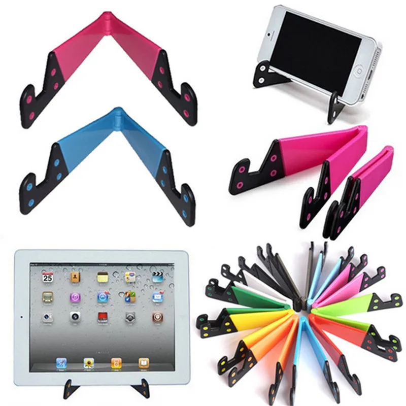 

NEW Universal Foldable Phone Stand Holder For iPhone Samsung Xiaomi Colorful V Shaped Smartphone Tablet PC Desktop Holder