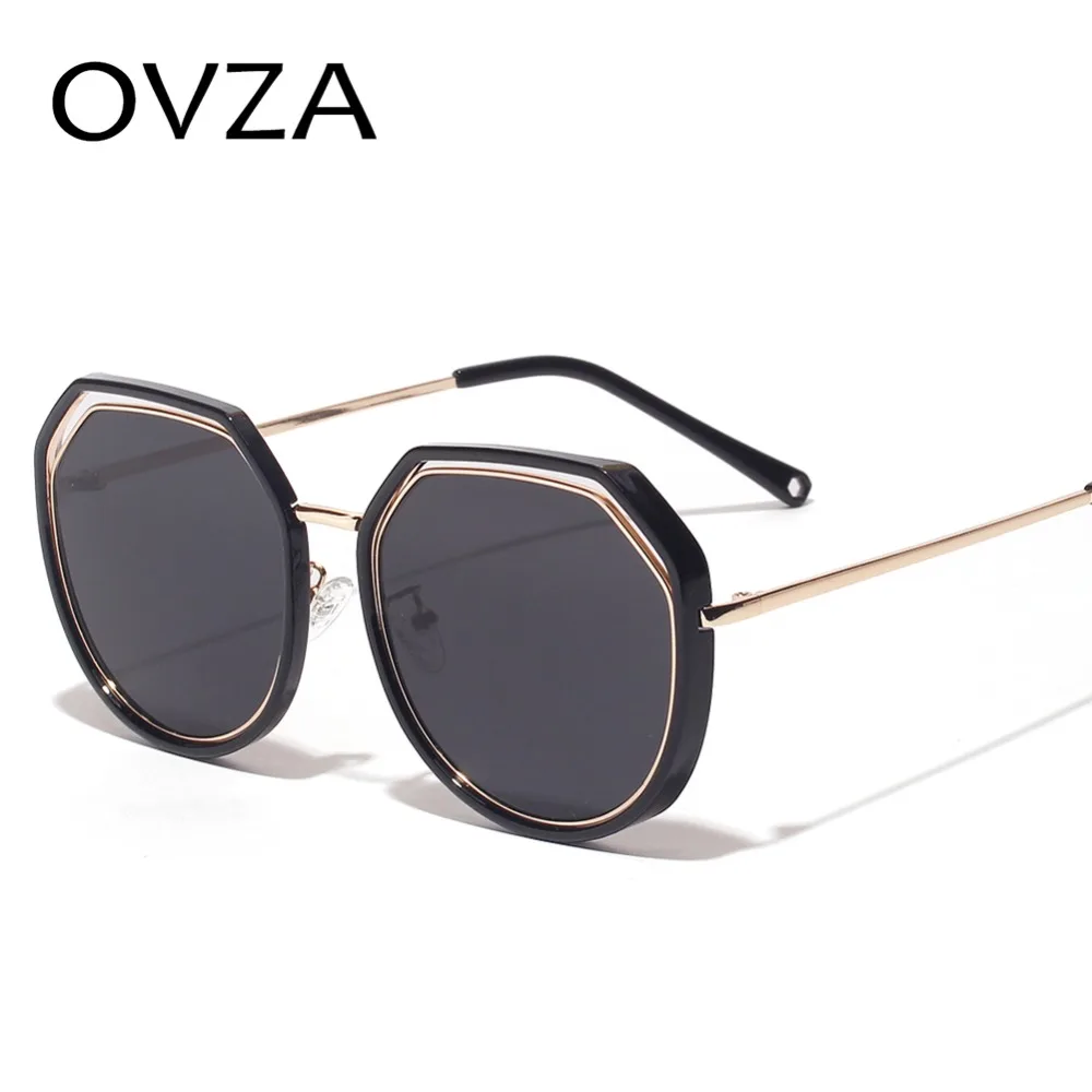 OVZA Round Gradient Sunglasses for Women Mirrored Sunglasses Female
