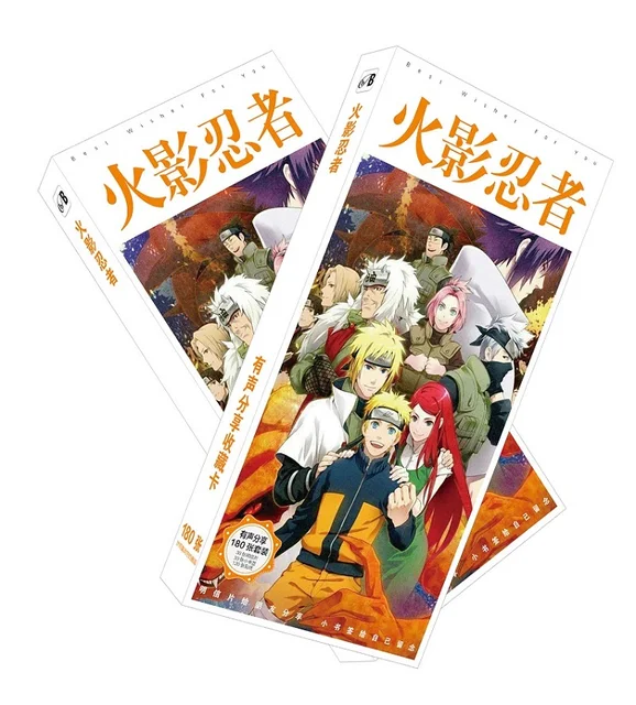 180pcs/Set Japanese Anime Naruto Postcard/Greeting Card/Message Card/Christmas and New Year gifts