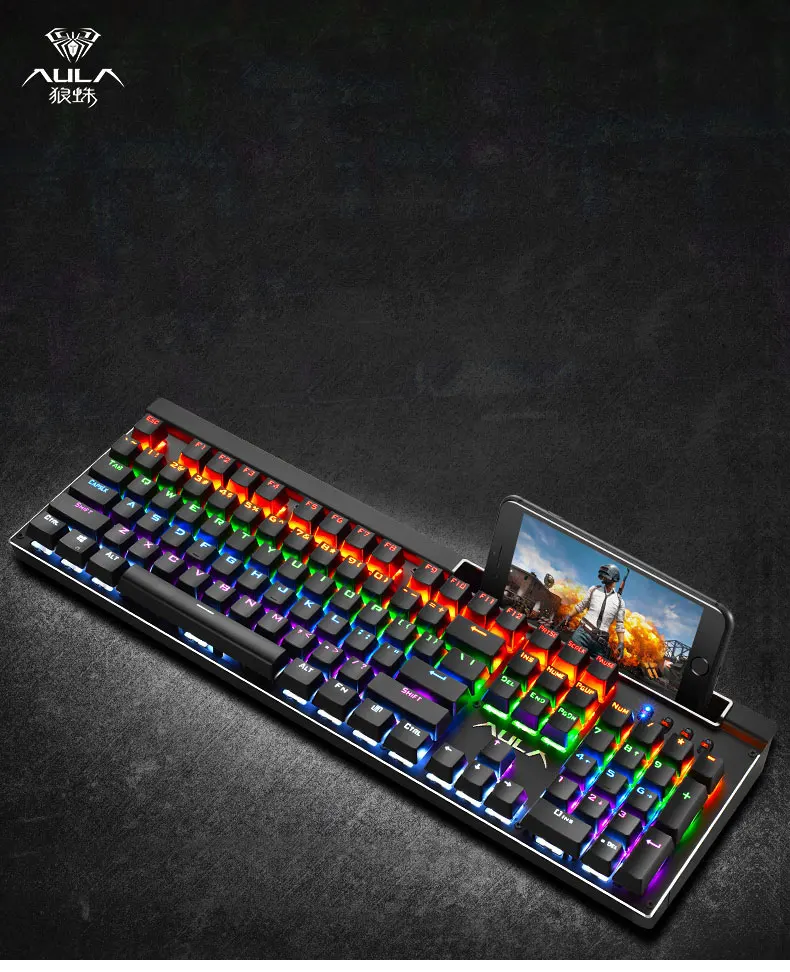 AULA, стимпанк, механическая клавиатура с подсветкой, черный, синий, переключатель, 104, винтажный светодиодный, игровые клавиатуры, компьютерная, игровая, с полкой