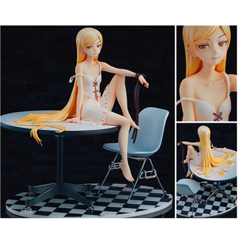 19 см Kizumonogatari Аниме Фигурка Oshino Shinobu фигурку сидя на столе Ver сексуальная девушка