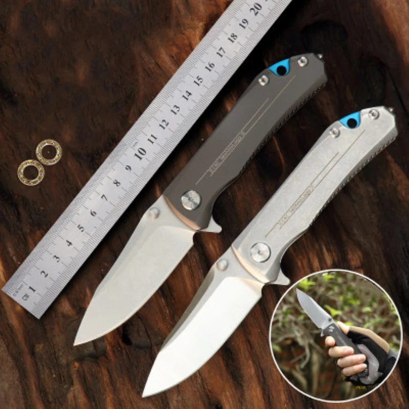 

New survival folding knife camping knife 9CR18MOV blade steel handle ball bearing flipper tactical knife outdoor CNC tools