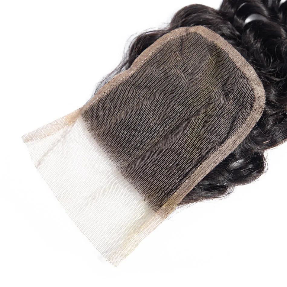Plecare Lace Closure Malaysian Deep Wave 4*4 Lace Frontal Closure 1 Pcs Natural Color Non-remy 100% Human Hair Extensions