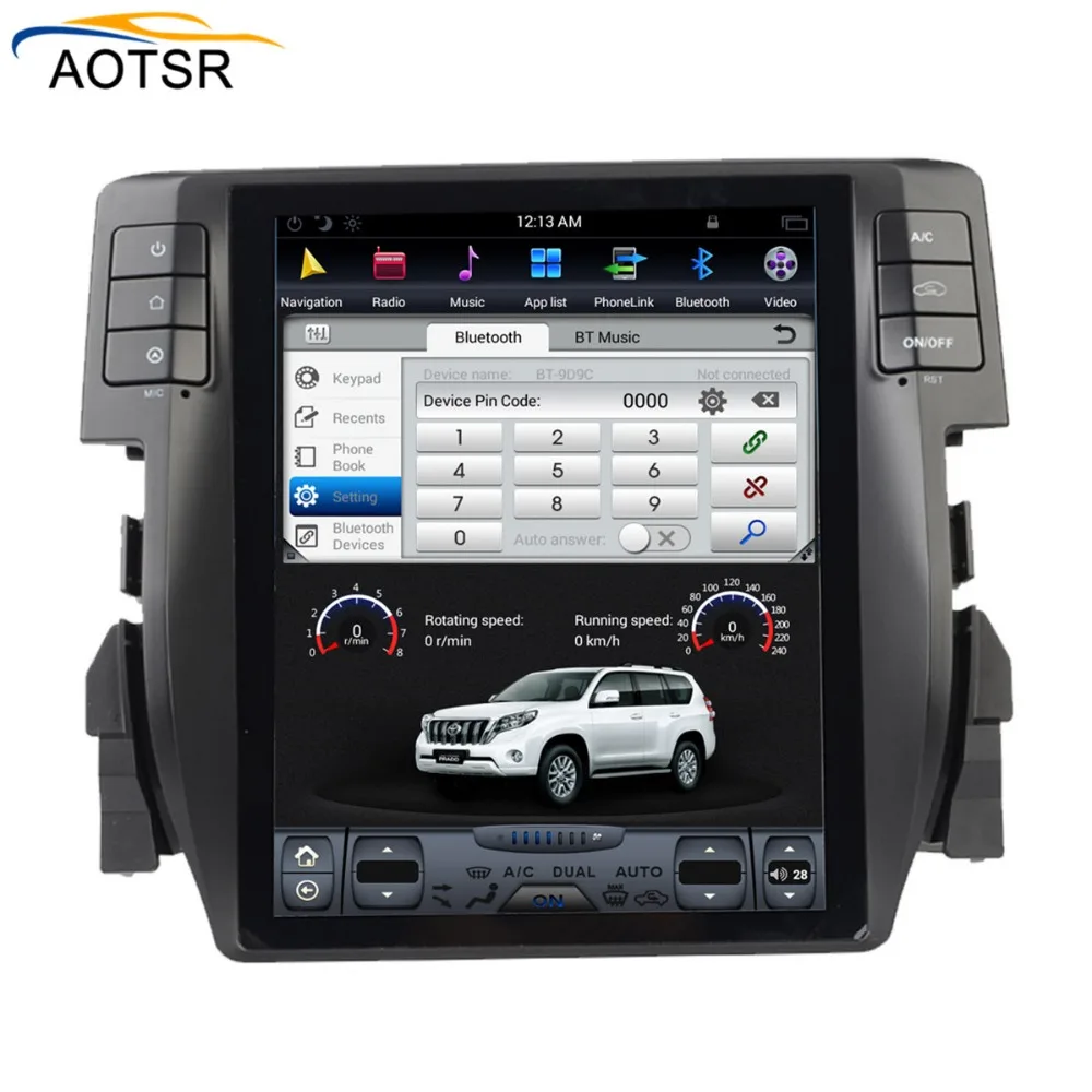 Discount Tesla style 10.4"Quad Core Android 7.1 Car multimedia Player GPS Navigation For Honda Civic 2016 2017 2018 Radio autostereo BT 1