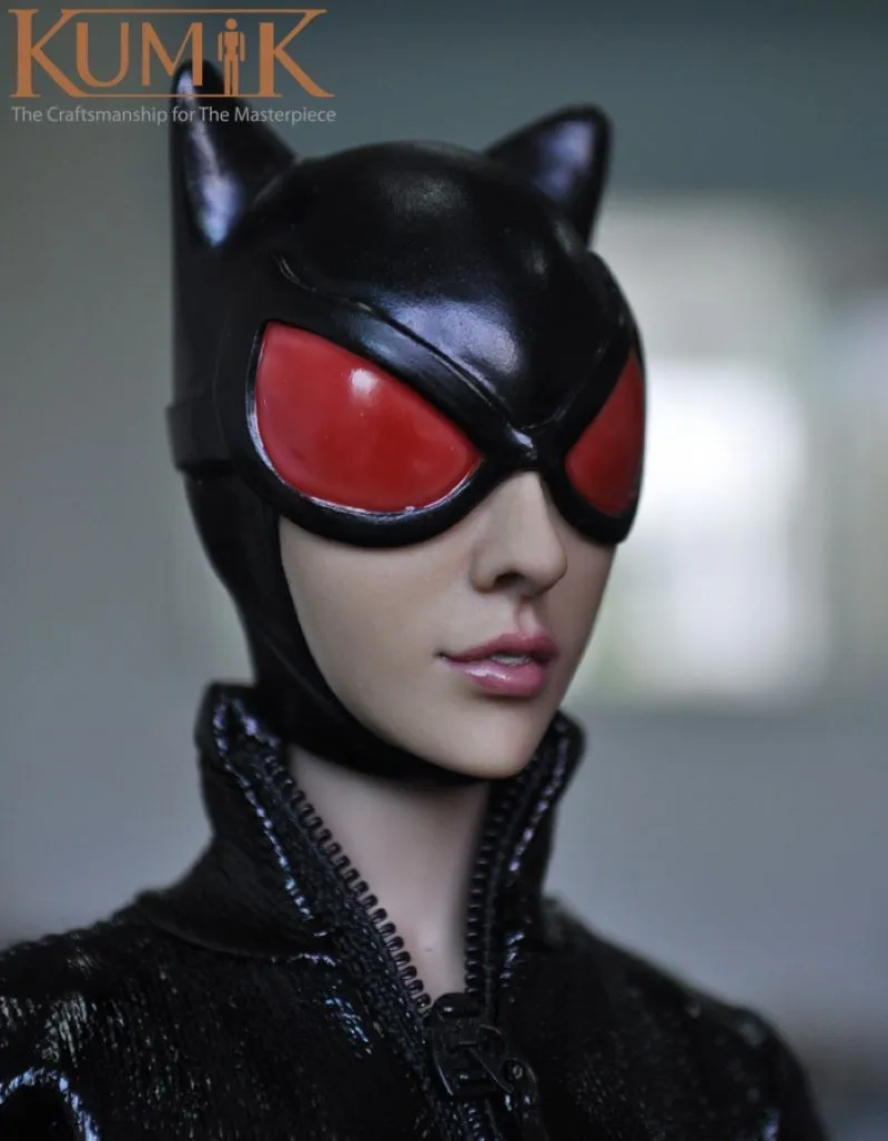 1 6 Skala Batman Catwoman Gambar Doll Dengan Hitam Kulit Pakaian Set
