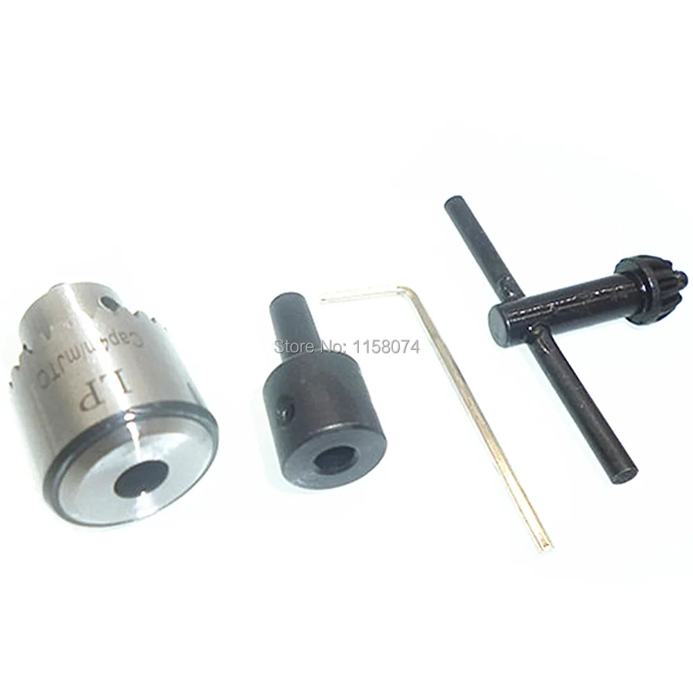 

Watchmakers Electric Drill Chuck 0.3mm-4mm Jt0 Taper Mounted Small Drill Bit Chuck Key + 5mm Motor Shaft Coupling Connector Rod