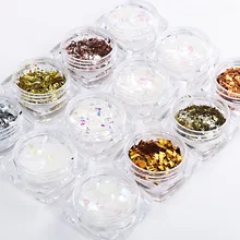 1g holográfico irregular doces vidro quebrado pedaço de papel flocos de unhas colorido lantejoulas paillette manicure arte do prego decoração