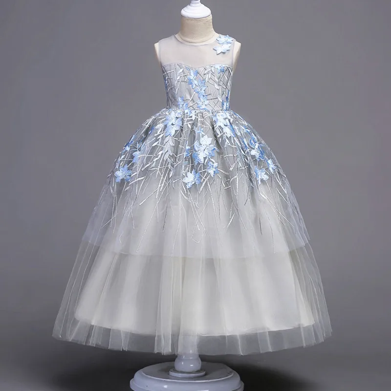 

2018 New Party Princess Flower Girl Dress Wedding Long Formal Children Birthday Dresses Ball Gowns For Girls Kids Brand Clothes