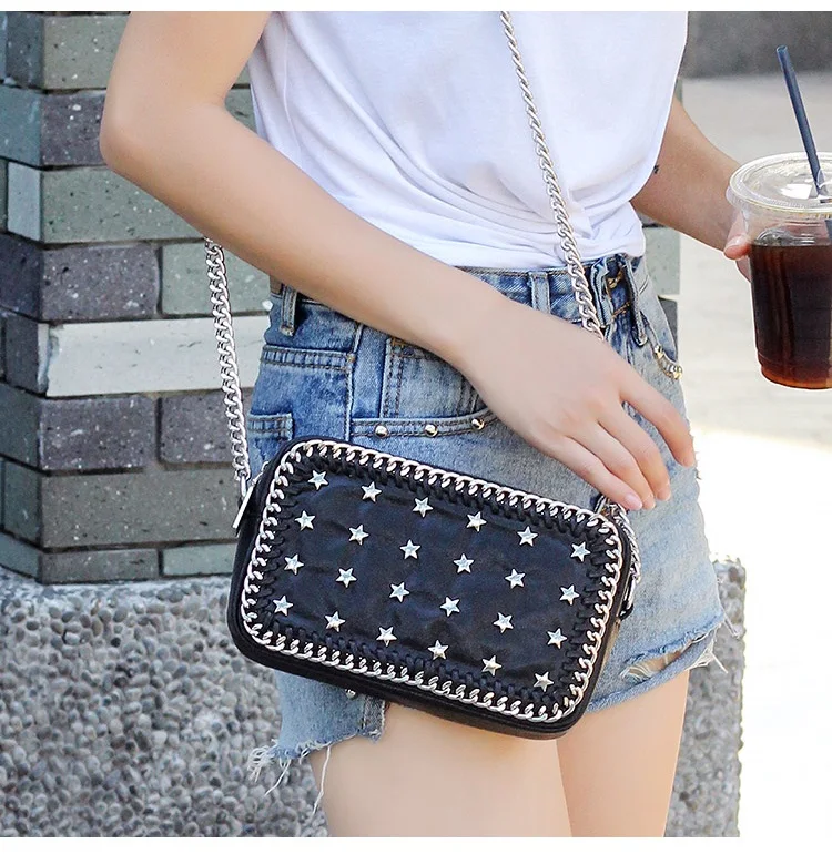 NIGEDU brand Small chain flap Crossbody Bag Female messenger bag Stella Star rivets Shoulder bag 2018 high quality Clutch purse Handbags (19)