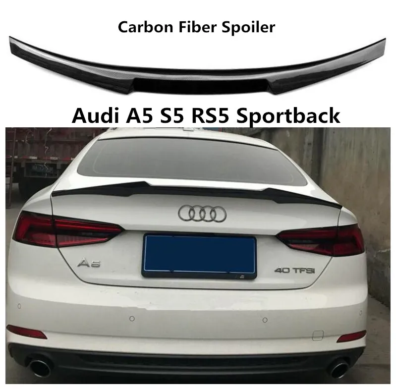 Carbon Fiber Spoiler For Audi A5 S5 RS5 Sportback 2009-2019 High Quality Spoilers Auto Accessories By EMS | Автомобили и