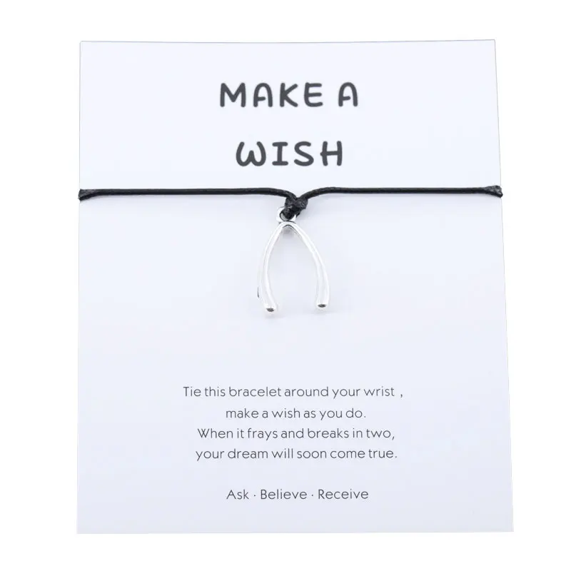 Браслеты Make A Wish браслет Wishbone со шнурком для дружбы удачи с подвесками женский