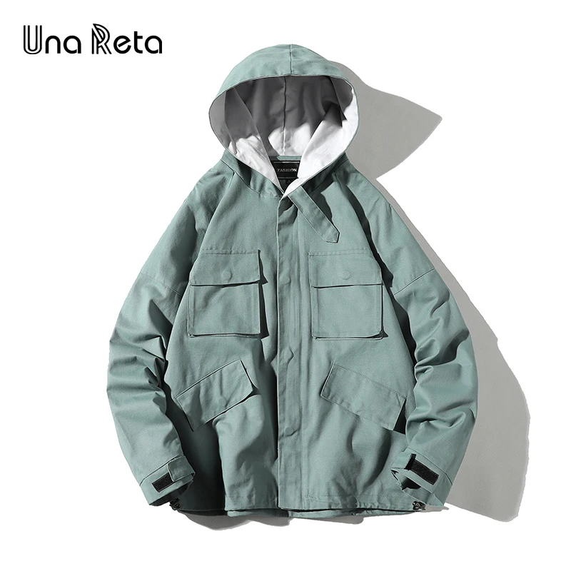Una Reta, уличная одежда, куртки для мужчин, новинка, с буквенным принтом, с карманами, пуловер, куртка, хип-хоп стиль, модный спортивный костюм, повседневное пальто для мужчин