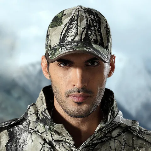Biônico para Caça Masculino e Feminino de Beisebol Esportes ao ar Boné de Sol Chapéu Camuflado Tático Livre Caminhadas Escalada Anti uv