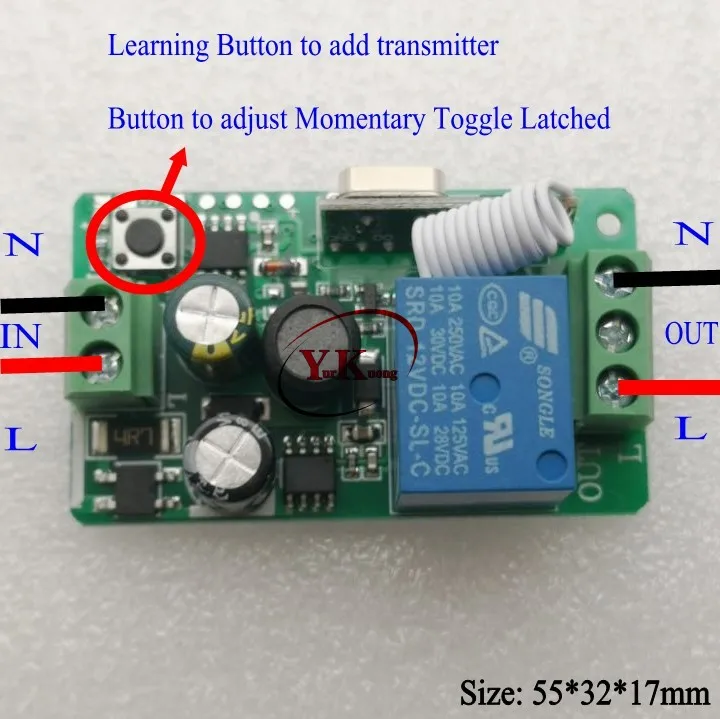  433MHz RF Remote Control Switch AC 110V 220V 240V 85V-260V Light Lamp LED Bulb Wireless Switches Co - 33040760677