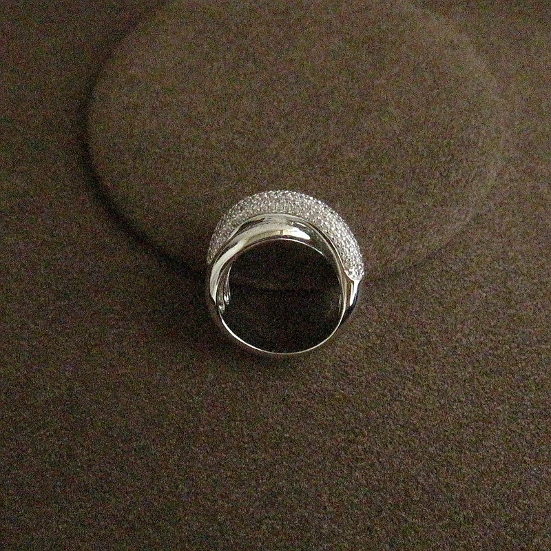 Роскошные AAA кубического циркония микро проложить установки большое многослойное кольцо bold, медная база свадебные и вечерние ювелирные изделия для женщин, R2508