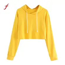 yellow crop top sweatshirt