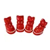 4pcs/set Pet Dog Shoes Winter Warm Dog Snow Boots PU Leather Shoes For Small Dogs Chihuahua Waterproof Anti Slip Puppy Pet Shoes ► Photo 3/6