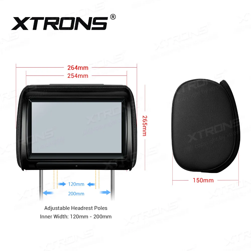 XTRONS 2 шт. 9 ''монитор Автомобильный подголовник dvd плеер 1080P видео сенсорный