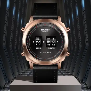 

Quartz Watch For Men Brand SKMEI Digital Mens Sport Watches Luxury Leather Business Wristwatch Waterproof Bracelet For Boy Clock