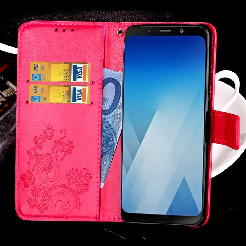 BELIAL Case Cover for Samsung A8 2018 Case Wallet for Samsung Galaxy A8 2018 Case Flip Leather Embossed Flower With Card Holder (6)