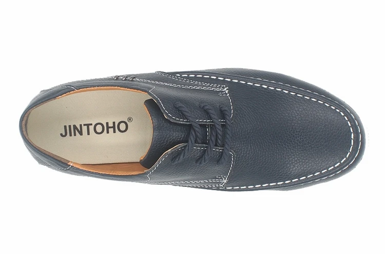 JINTOHO/повседневная мужская обувь большого размера; Высококачественная Мужская обувь из натуральной кожи; мужская обувь на шнуровке; Модная