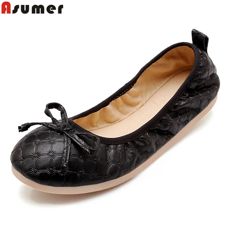 

ASUMER 2018 spring autumn new arrive women flats simple comfortable shallow lady shoes solid color college style