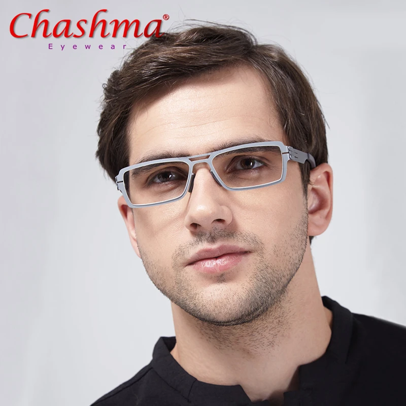 

NEW Titanium Alloy Optical Glasses Frame Men Ultralight Square Myopia Prescription Eyeglasses Male Metal Full Screwless Eyewear