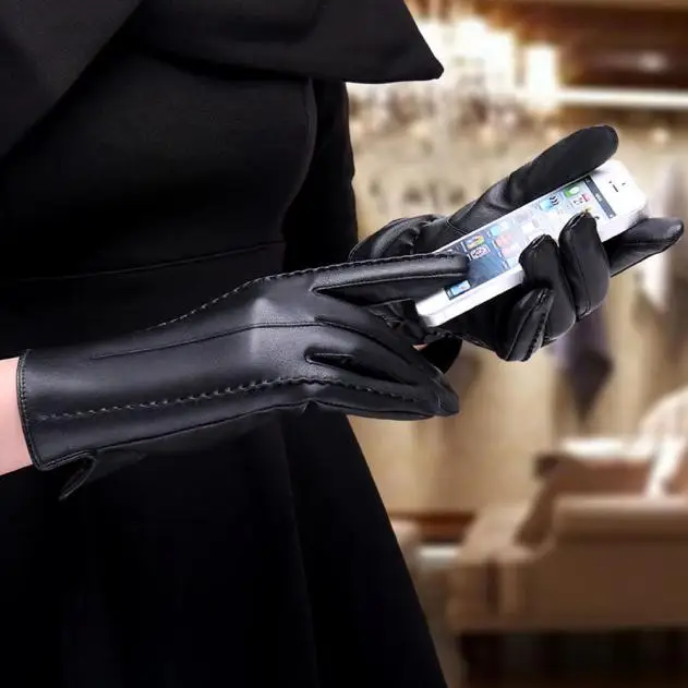 1 пара женские зимние теплые перчатки черные Luvas femininas para o inverno Eldiven Luva motociclista Guantes