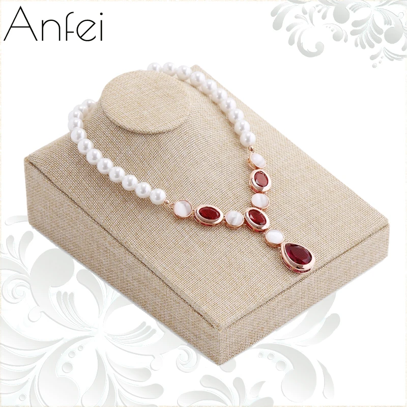 Linen Flat Jewelry display Mannequin Bust Model Rack Pendant Holder