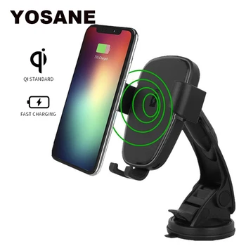 

Car Mount Qi Wireless Charger For iPhone X 8 Plus Quick Charge Fast Wireless Charging Car Phone Holder Stand For Samsung S9 S8